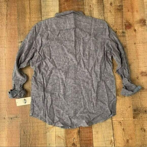 Dockers men’s denim blue long sleeve button up shirt regular fit - M - Picture 7 of 12